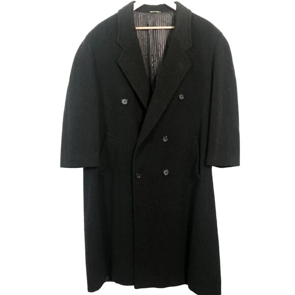 Mario Valente Double Breasted Mens Italian Wool Overcoat Size 44S Charcoal Gray - Picture 3 of 11